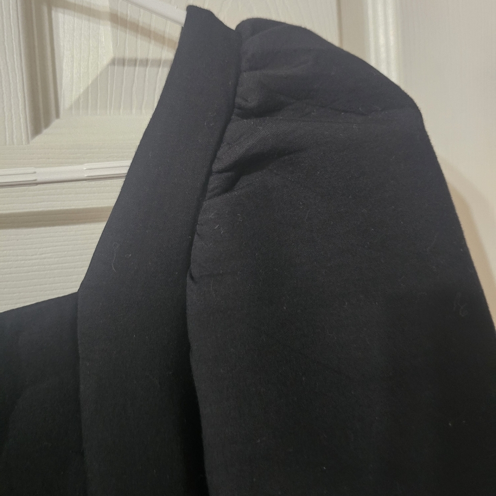 English Factory Black Puff Sleeve A-Line Mini Dress, Study Scuba Knit, EUC! - Picture 12 of 14